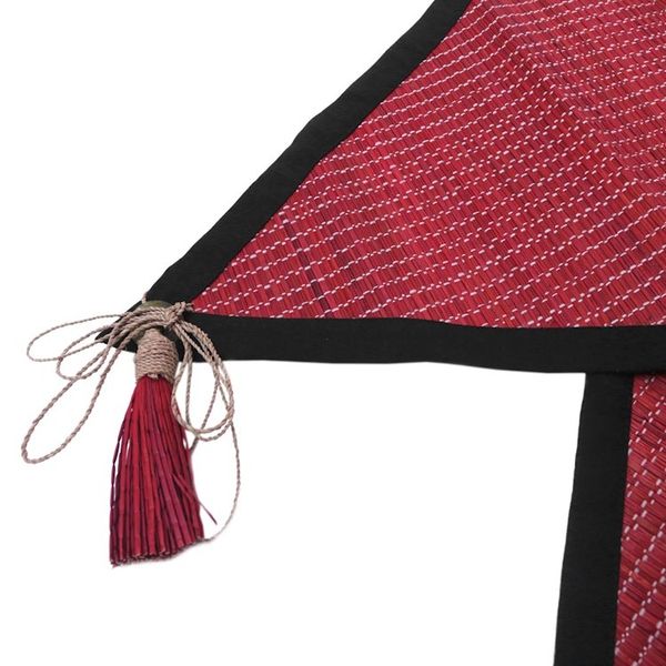 Alternate image for Handcrafted Cotton Blend Table Runner with Geometric Design Red Geometry