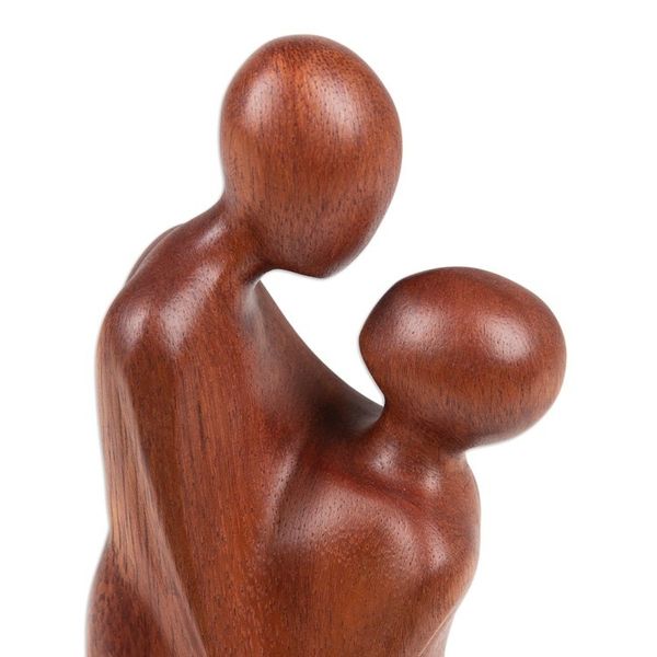 Alternate image for Hand Carved Suar Wood Wedding Statuette Unforgettable Moment