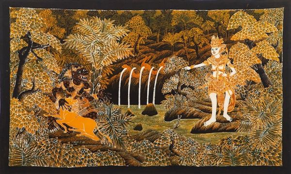 Alternate image for Unique Cotton Batik Ramayana Painting Lord Rama and the Golden Deer