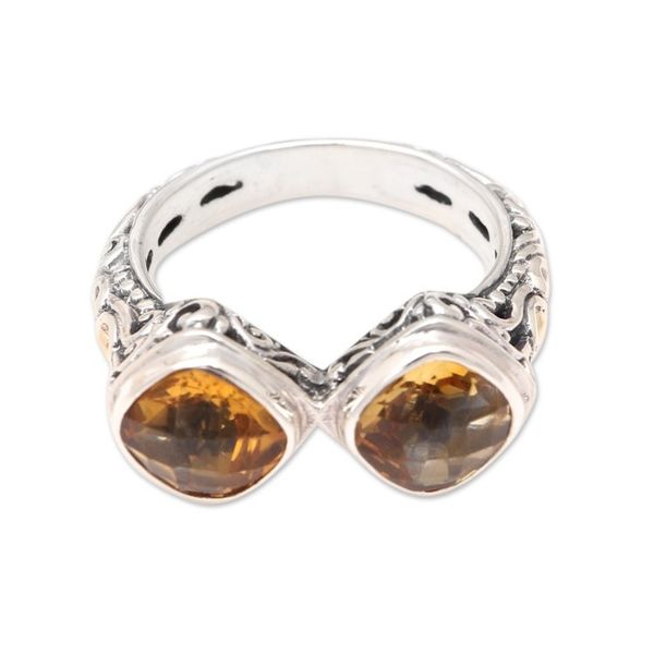 Alternate image for Handcrafted Citrine and Sterling Silver Cocktail Ring Sunday Morning
