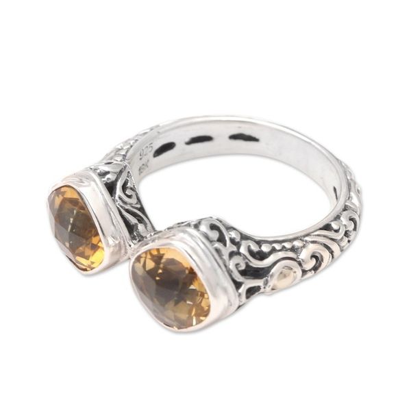 Alternate image for Handcrafted Citrine and Sterling Silver Cocktail Ring Sunday Morning