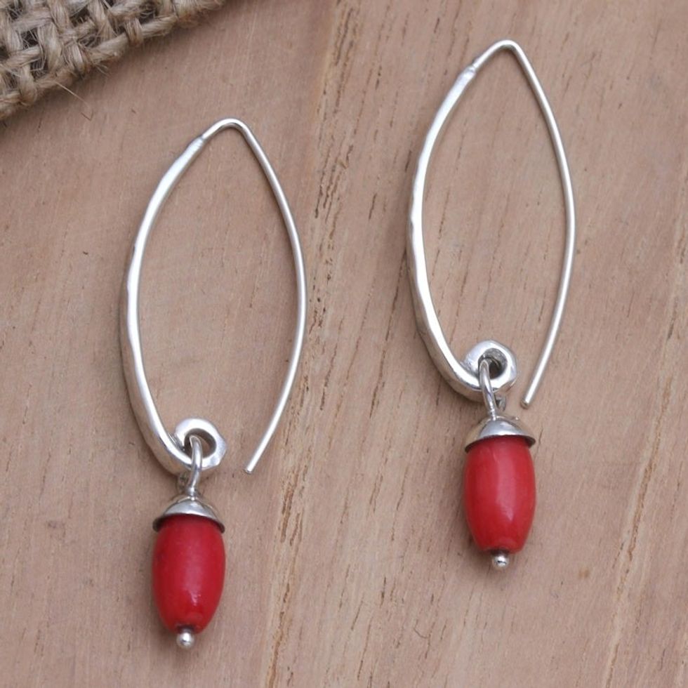 Sterling Silver and Resin Drop and Dangle Earrings 'Little Berries'