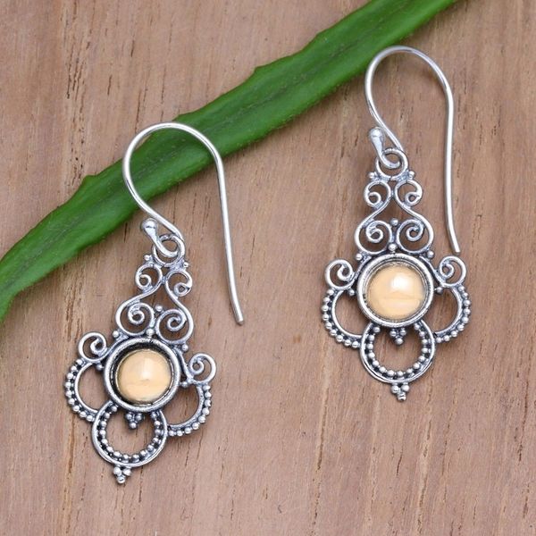 Alternate image for Handmade Gold-Accented Dangle Earrings from Bali Dare to Shine