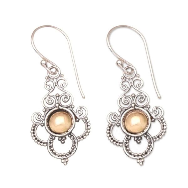 Alternate image for Handmade Gold-Accented Dangle Earrings from Bali Dare to Shine