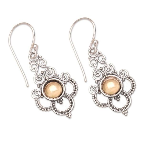 Alternate image for Handmade Gold-Accented Dangle Earrings from Bali Dare to Shine