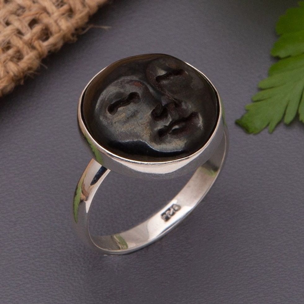 Sterling Silver and Horn Ring 'At Rest'