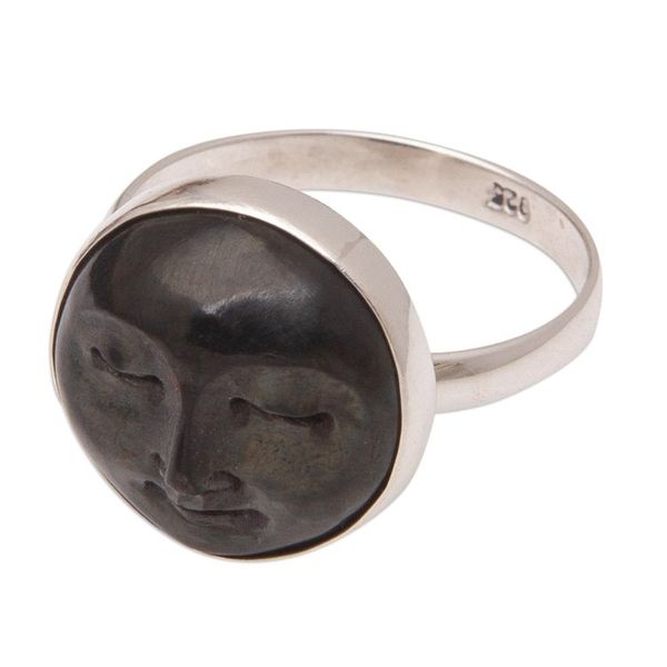 Alternate image for Sterling Silver and Horn Ring At Rest