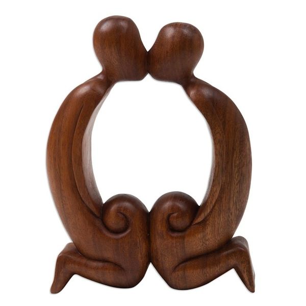 Alternate image for Romantic Wood Sculpture from Bali Healing Love