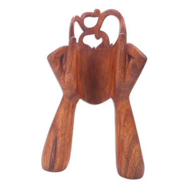 Alternate image for Artisan Crafted Suar Wood Statuette from Bali Surprising You