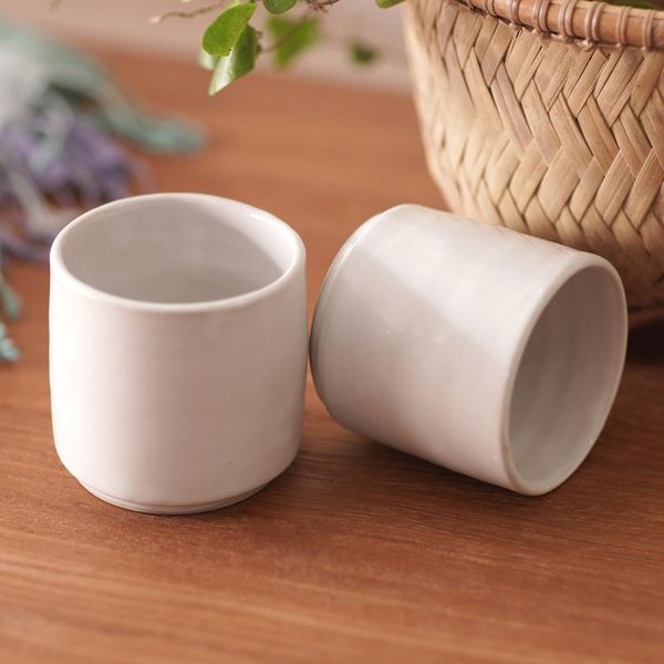Alternate image for Pair of Ceramic Tea Cups Handcrafted in Bali Pure Calm