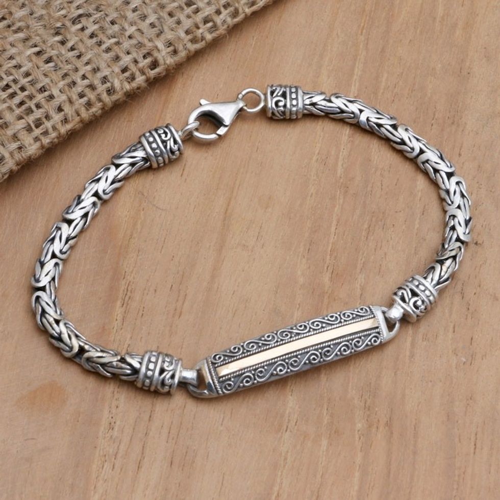 Artisan Crafted Gold-Plated Pendant Bracelet 'See the Future'