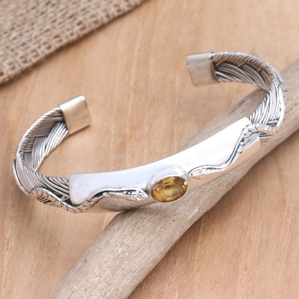 Artisan Crafted Citrine Bracelet 'Snake Encounter'