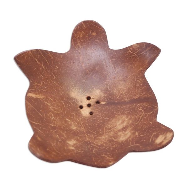 Alternate image for Coconut Shell Soap Dish with Turtle Motif Come Clean