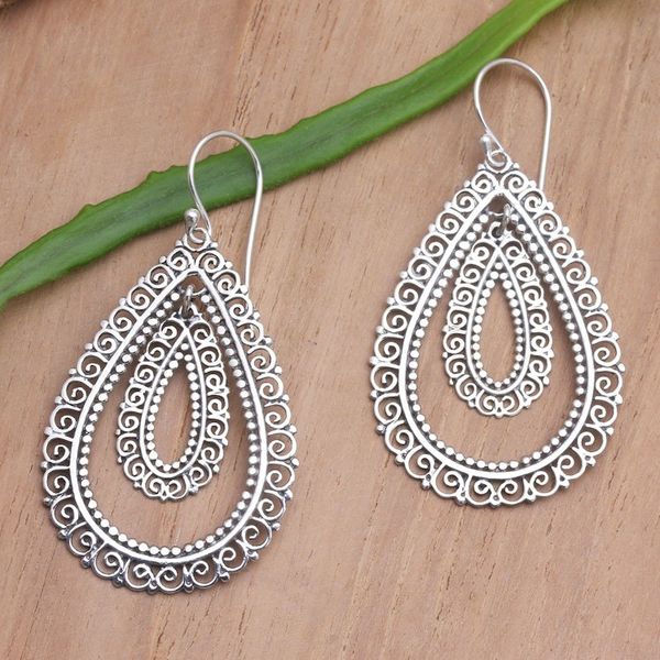 Alternate image for Hand Crafted Sterling Silver Dangle Earrings Steal a Glance