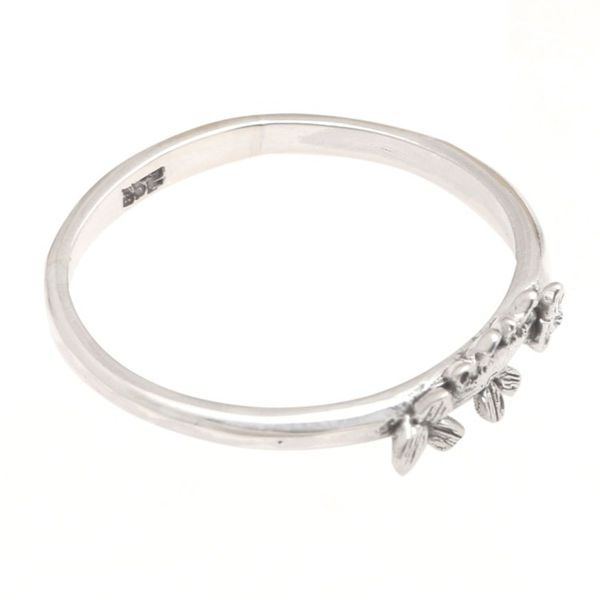 Alternate image for Sterling Silver Band Ring with Leaf Motif Fresh Leaves
