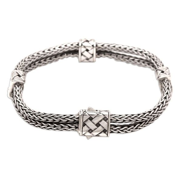 Alternate image for Mens Sterling Silver Naga Chain Bracelet from Bali In Solitude