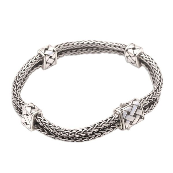 Alternate image for Mens Sterling Silver Naga Chain Bracelet from Bali In Solitude
