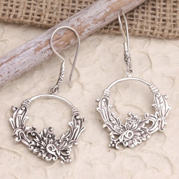 Alternate image for Bali Sterling Silver Dangle Earrings with Vine Motif Vines of the Valley