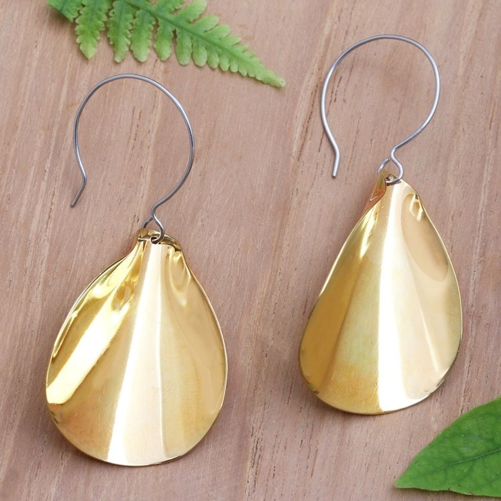 Hand Made Brass Dangle Earrings 'Perfecting Touch'