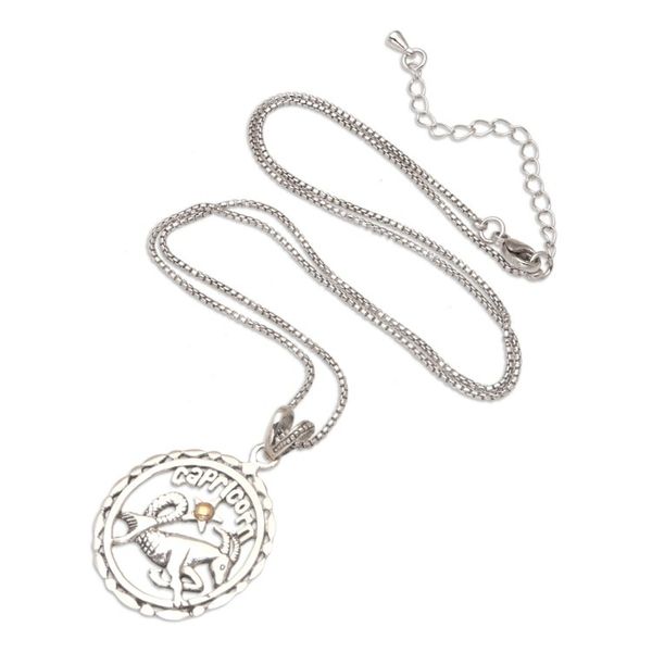 Alternate image for 18k Gold-Accented Capricorn Pendant Necklace from Bali Sparkling Capricorn