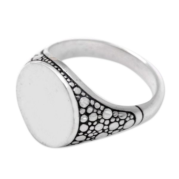 Alternate image for Bubble-Themed Sterling Silver Signet Ring Crafted in Bali Marine Signal