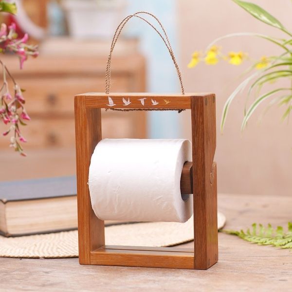 Alternate image for Handcrafted Reclaimed Wood Toilet Paper Holder from Bali Roll Me