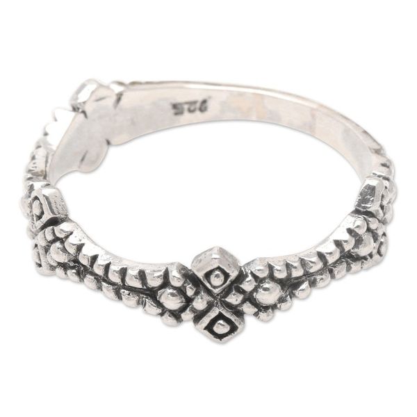 Alternate image for Artisan Crafted Sterling Silver Band Ring from Bali Winds of Rain