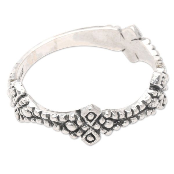 Alternate image for Artisan Crafted Sterling Silver Band Ring from Bali Winds of Rain