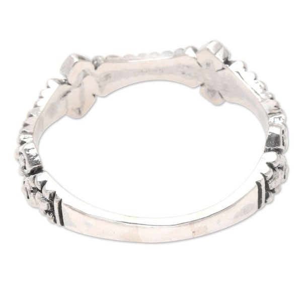 Alternate image for Artisan Crafted Sterling Silver Band Ring from Bali Winds of Rain