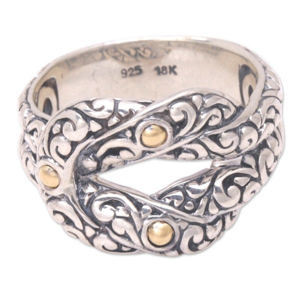 Alternate image for Artisan Crafted Gold-Accented Unisex Cocktail Ring Endless Affection
