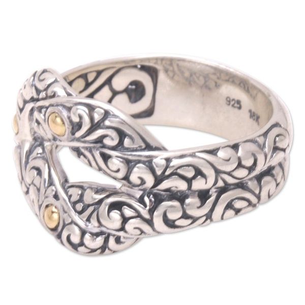 Alternate image for Artisan Crafted Gold-Accented Unisex Cocktail Ring Endless Affection