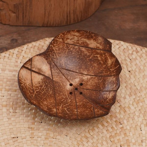 Alternate image for Coconut Shell Soap Dish with Heart Motif Clean Love