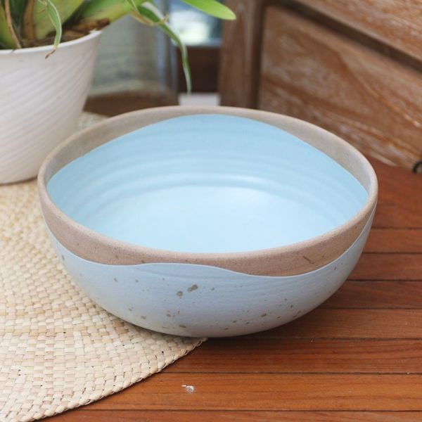 Alternate image for Artisan Crafted Ceramic Serving Bowl Blue Bounty