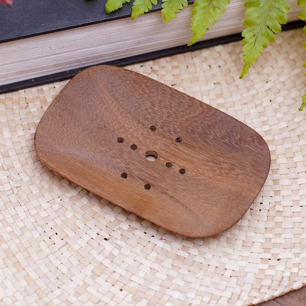Reclaimed Wood Soap Dish from Bali 'Naturally Clean'