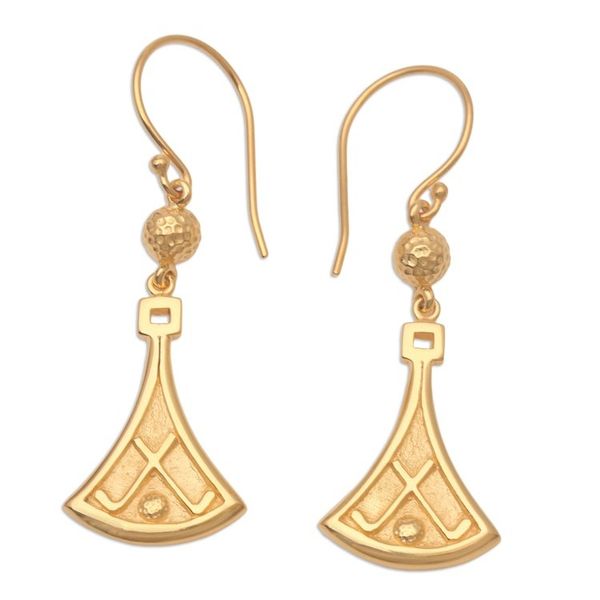 Alternate image for Artisan Crafted 18k Gold-Plated Earrings Deco Darling