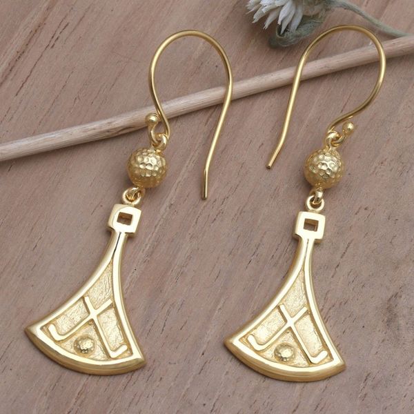 Alternate image for Artisan Crafted 18k Gold-Plated Earrings Deco Darling
