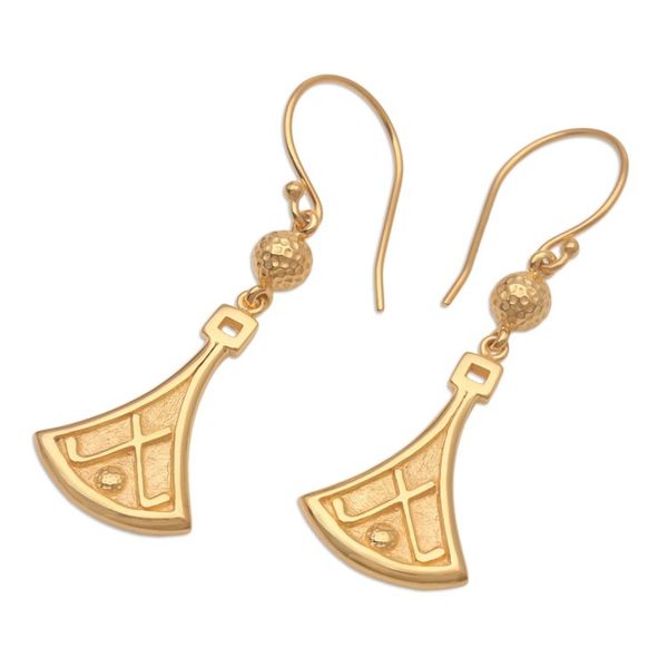 Alternate image for Artisan Crafted 18k Gold-Plated Earrings Deco Darling
