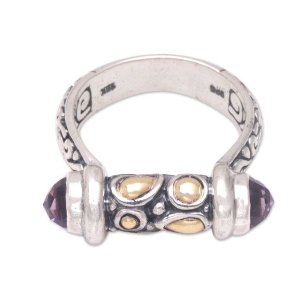 Alternate image for Mens Gold-Accented Amethyst Cocktail Ring from Bali Gentleman of Leisure