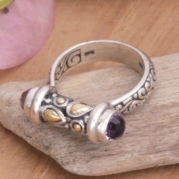 Alternate image for Mens Gold-Accented Amethyst Cocktail Ring from Bali Gentleman of Leisure