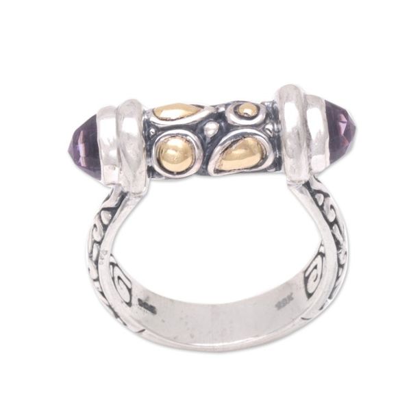 Alternate image for Mens Gold-Accented Amethyst Cocktail Ring from Bali Gentleman of Leisure