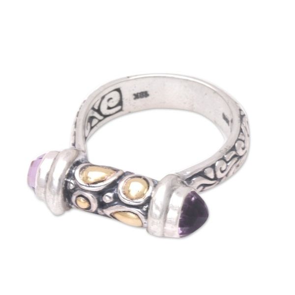 Alternate image for Mens Gold-Accented Amethyst Cocktail Ring from Bali Gentleman of Leisure