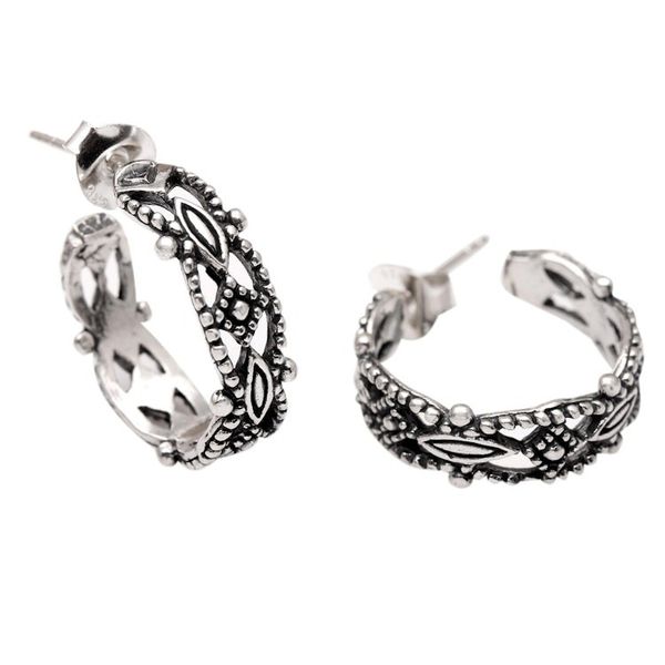 Alternate image for Handcrafted Sterling Half-Hoop Earrings Scene Stealer