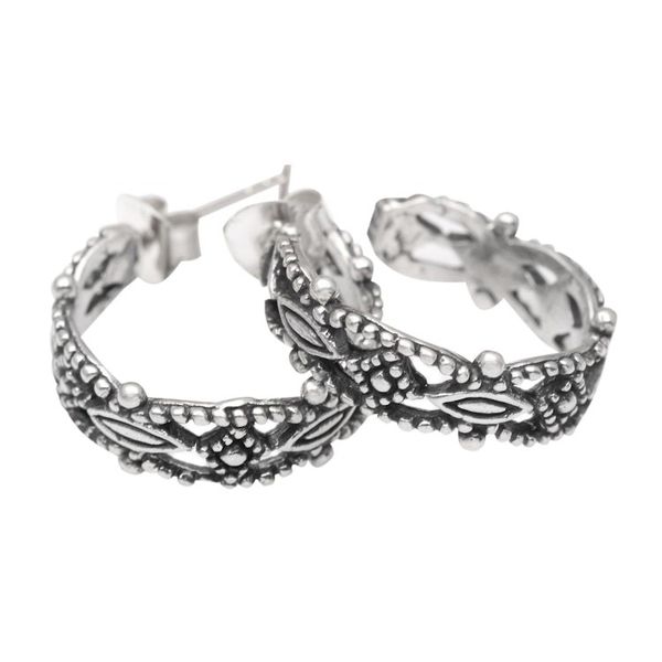 Alternate image for Handcrafted Sterling Half-Hoop Earrings Scene Stealer