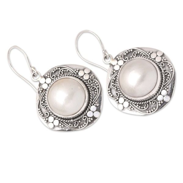 Alternate image for Sterling Silver and Cultured Pearl Dangle Earrings from Bali Around Heaven
