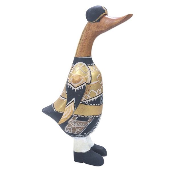 Alternate image for Bamboo and Teak Wood Duck Sculpture in Royal Garments Prince Duck