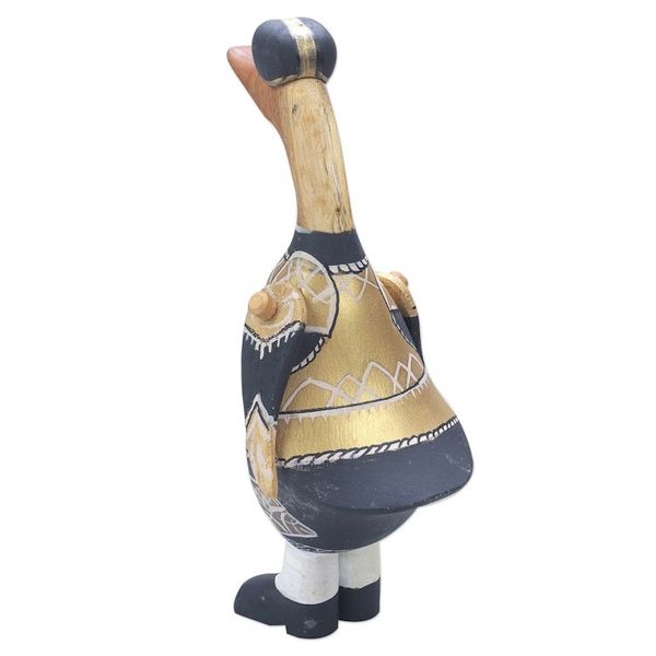 Alternate image for Bamboo and Teak Wood Duck Sculpture in Royal Garments Prince Duck
