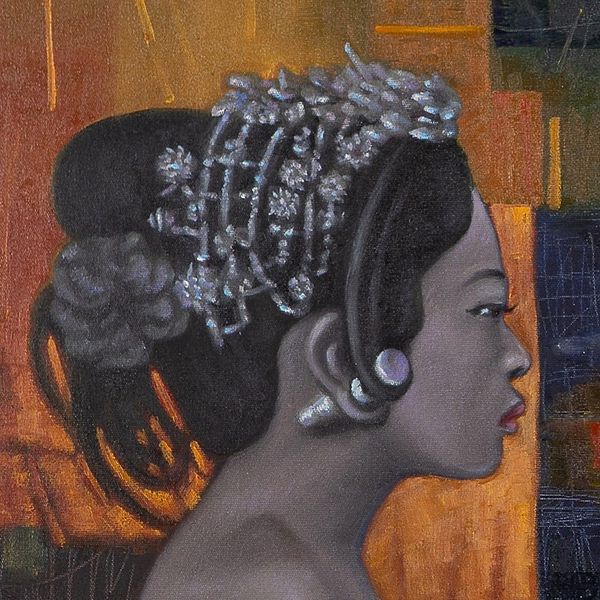 Alternate image for Signed Original Balinese Painting Women Dialogue