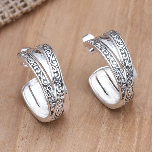Alternate image for Artisan Crafted Sterling Silver Earrings Island Beauty