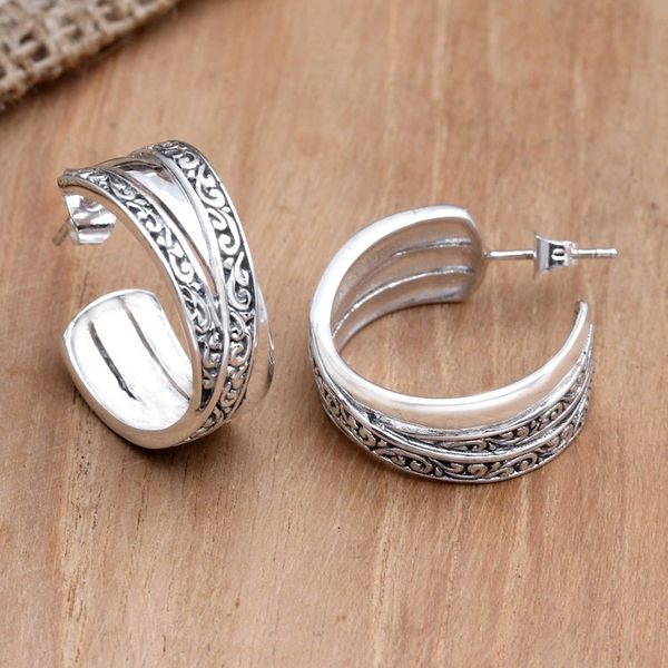 Alternate image for Artisan Crafted Sterling Silver Earrings Island Beauty