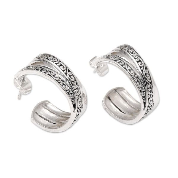 Alternate image for Artisan Crafted Sterling Silver Earrings Island Beauty